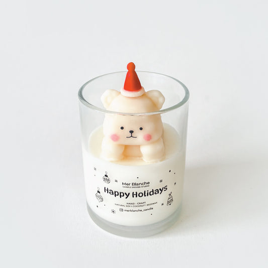 Holiday Prowling Bear - White