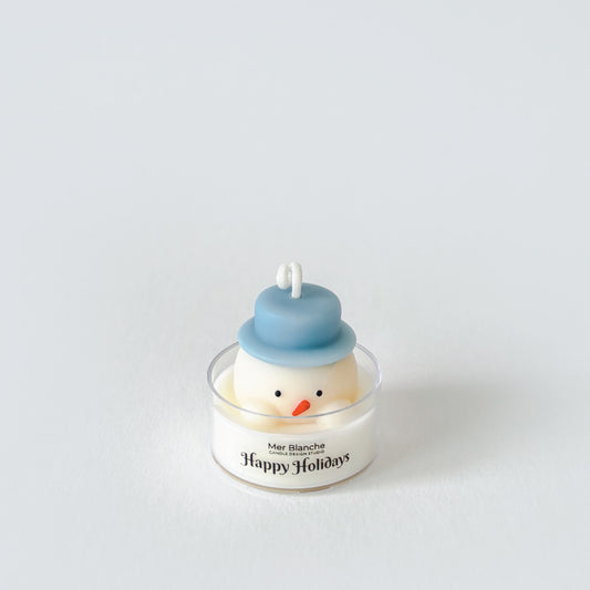 [Mini] Holiday Snowman with Hat - Baby Blue