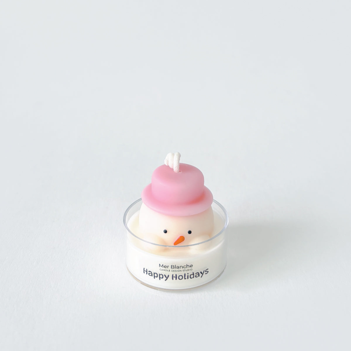 [Mini] Holiday Snowman with Hat - Pink