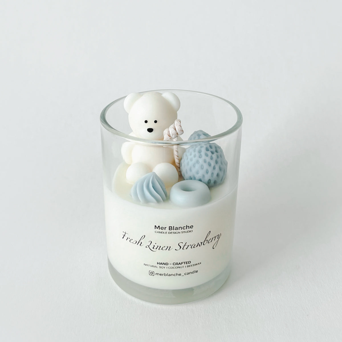 Strawberry Cute Bear - Baby Blue