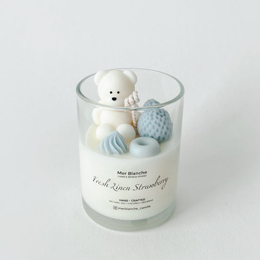 Strawberry Cute Bear - Baby Blue